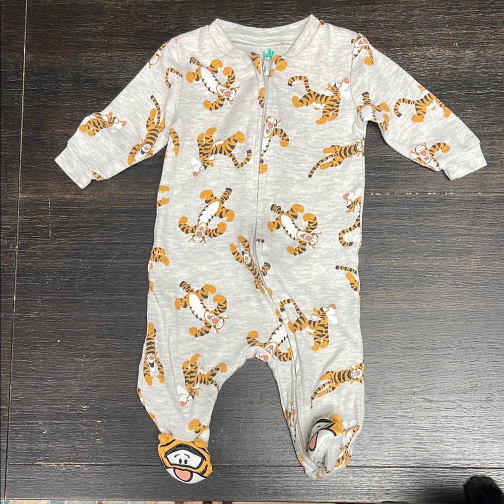 Disney Tigger Baby Footie - Gray and Orange